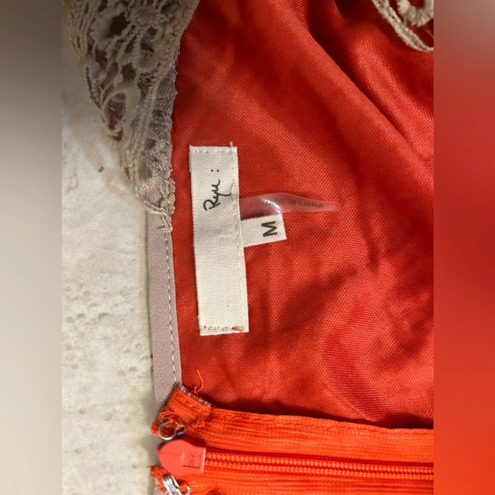 Brown and orange dress- M size - Picture 2 of 4